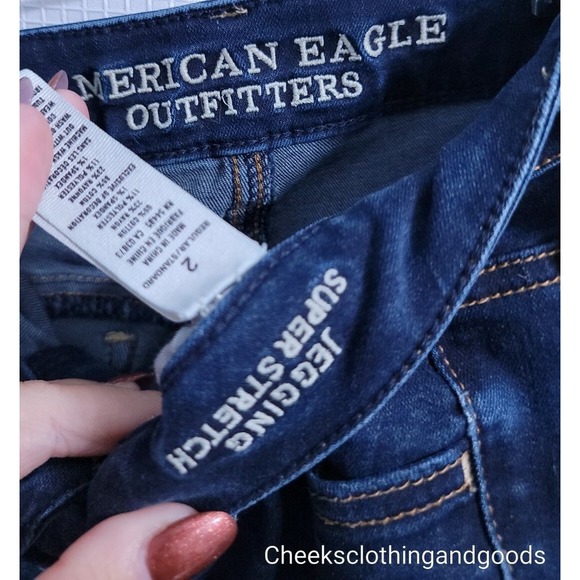 American Eagle Jegging Dark Wash Super Stretch Jeans Women's size 2 Regular - Picture 4 of 4